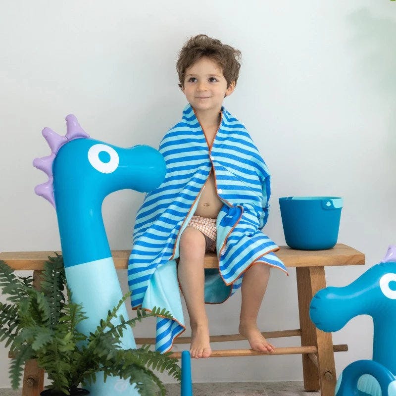 Quut Beach Bag Set Ocean + Road Blue Play Towel