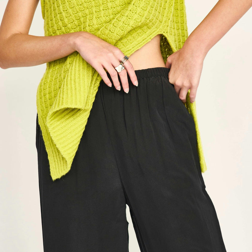 Baden Silk Pant in Black