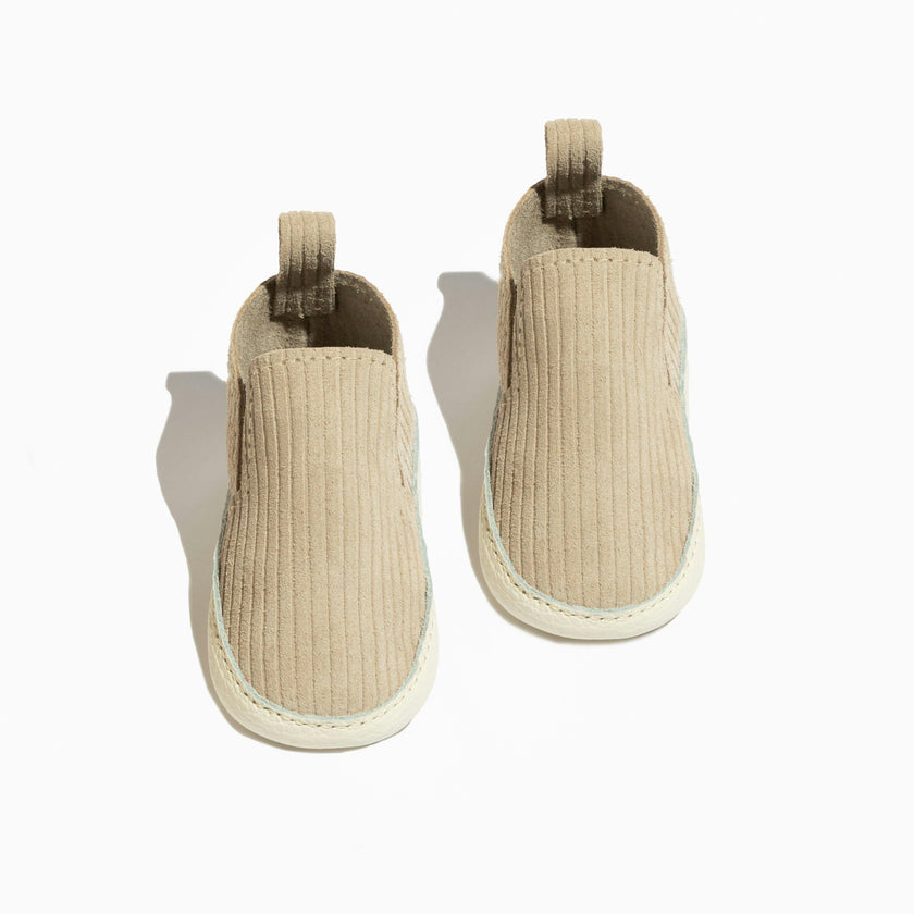 Oat Ribbed Slip On Baby Shoe