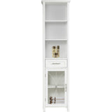 Delaney Wooden Linen Cabinet with Drawer and Open Shelves
