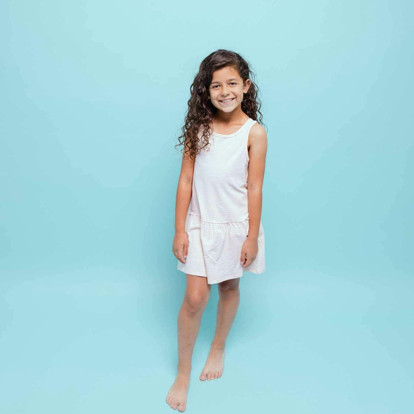 Sleeveless Drop Waist Dress With Matching Shorts