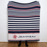 Custom Personalized Sustainable Knit Throw Blanket - Nautical Stripes