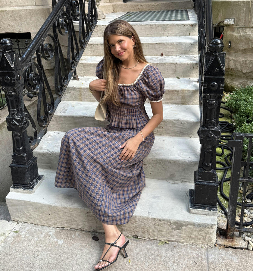 The Paulina Top - Brown Spencer Plaid