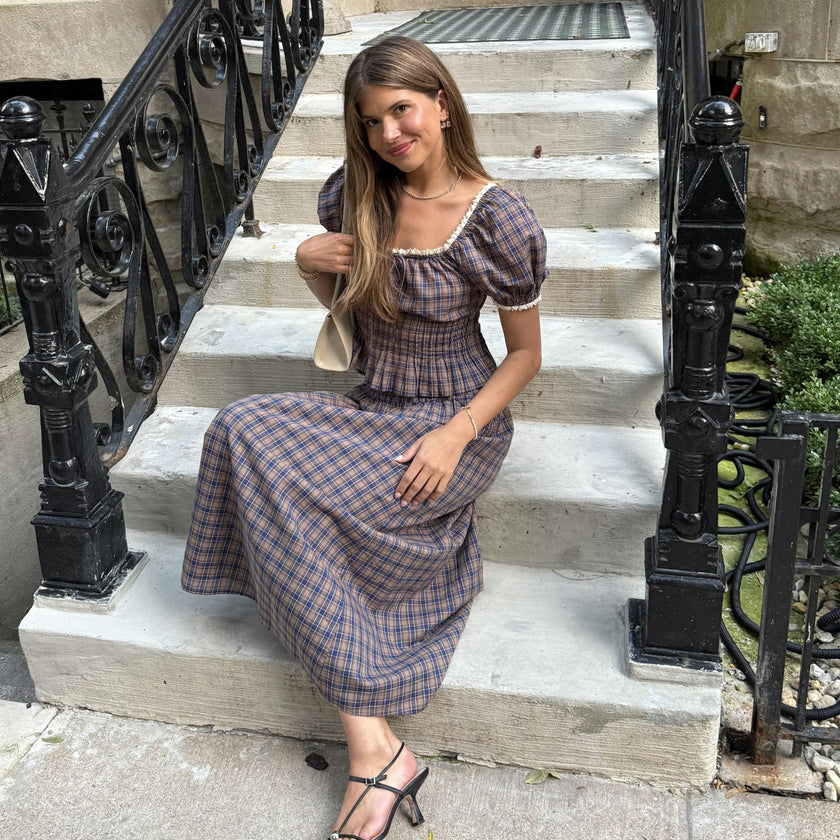The Paulina Top - Brown Spencer Plaid