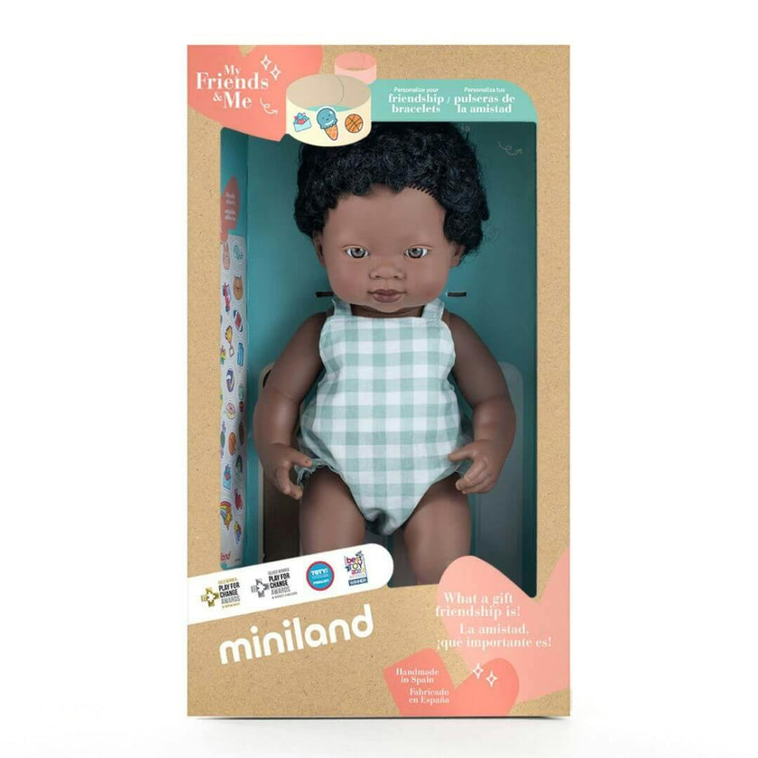 My Friends and Me Collection African Baby Boy Doll with Black Hair - 15"