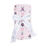 Megan's Bowtiful Hockey Stripe - Swaddle Blanket