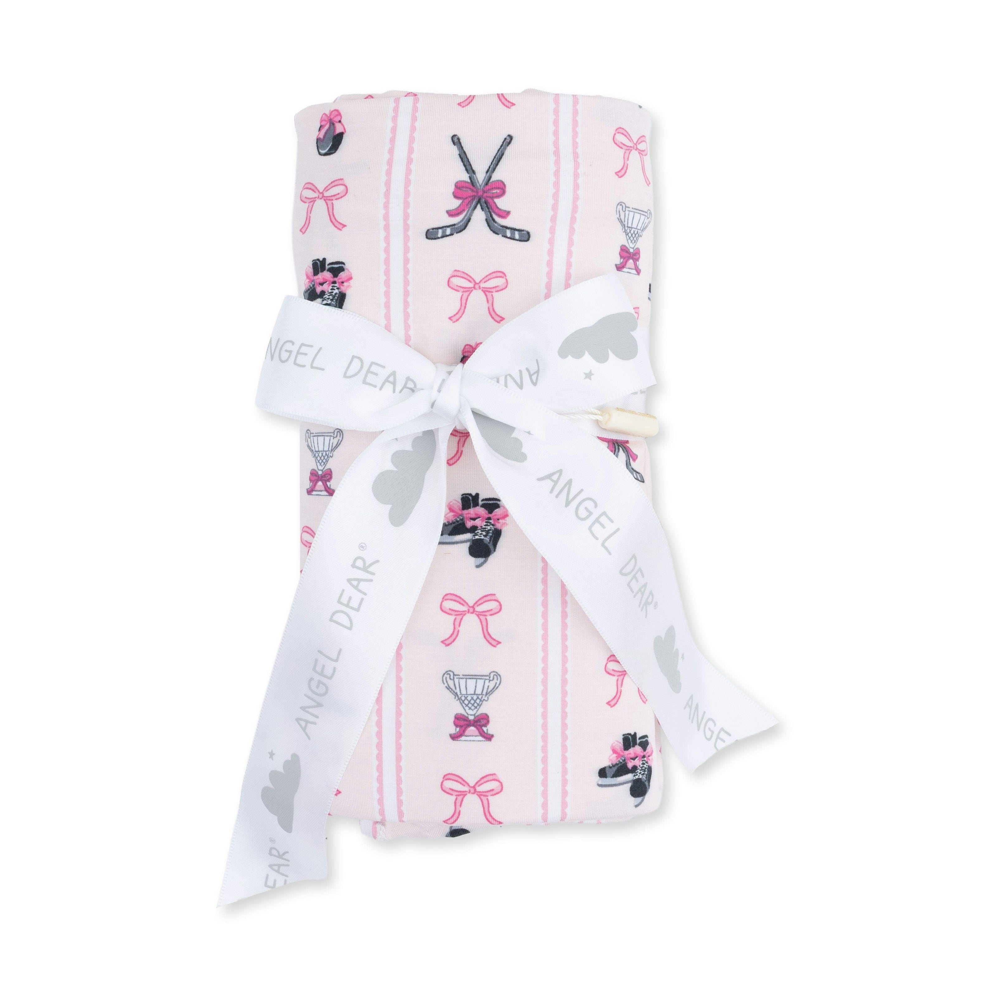 Megan's Bowtiful Hockey Stripe - Swaddle Blanket