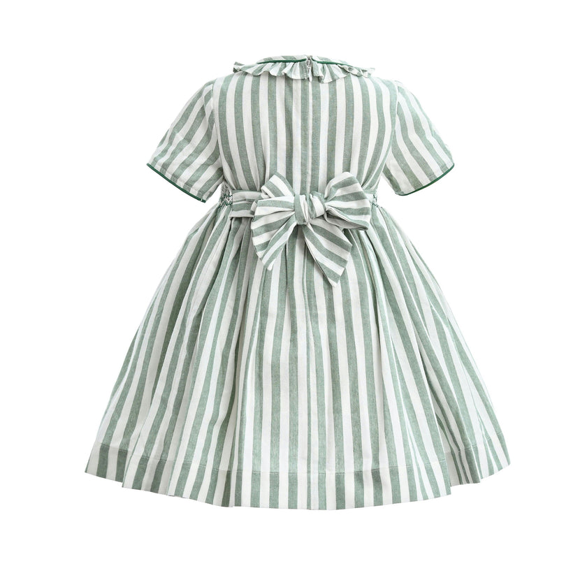 Green Button-Up Stripe Dress