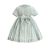 Green Button-Up Stripe Dress