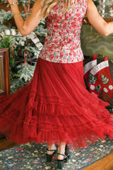 Celestine Skirt in Garnet