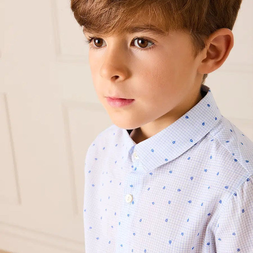Noah Check Short Sleeve Shirt in Blue (2-10yrs)