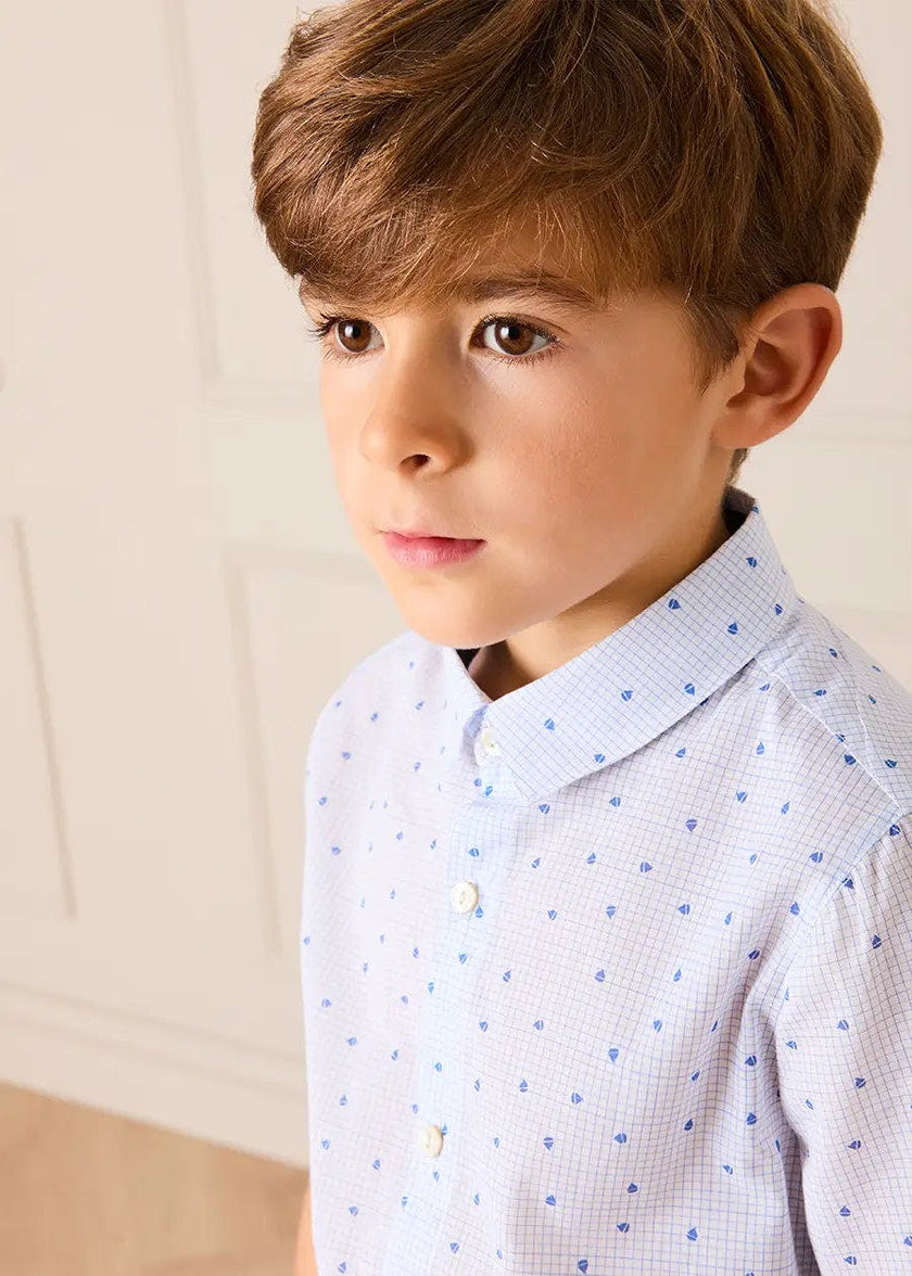 Noah Check Short Sleeve Shirt in Blue (2-10yrs)