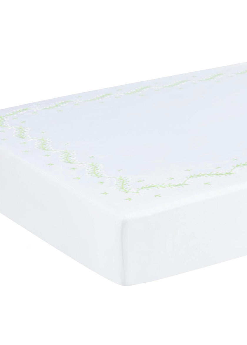 Embroidered Crib Sheet - Meadow