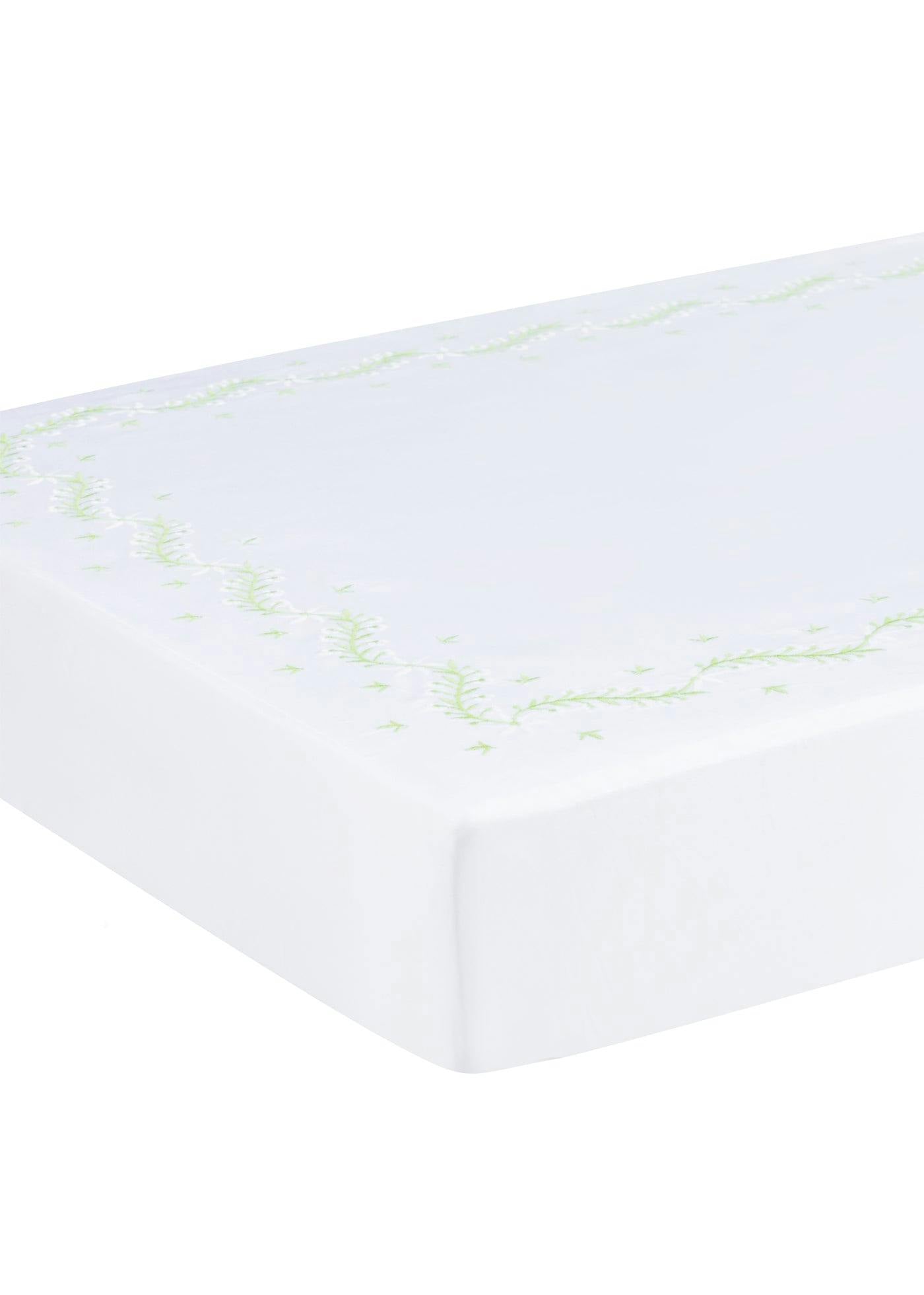Embroidered Crib Sheet - Meadow