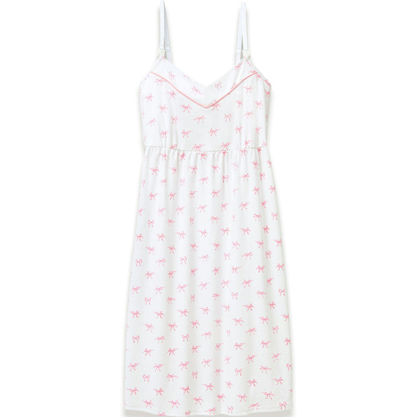Women's Pima Maternity Nightgown in Blushing Bows