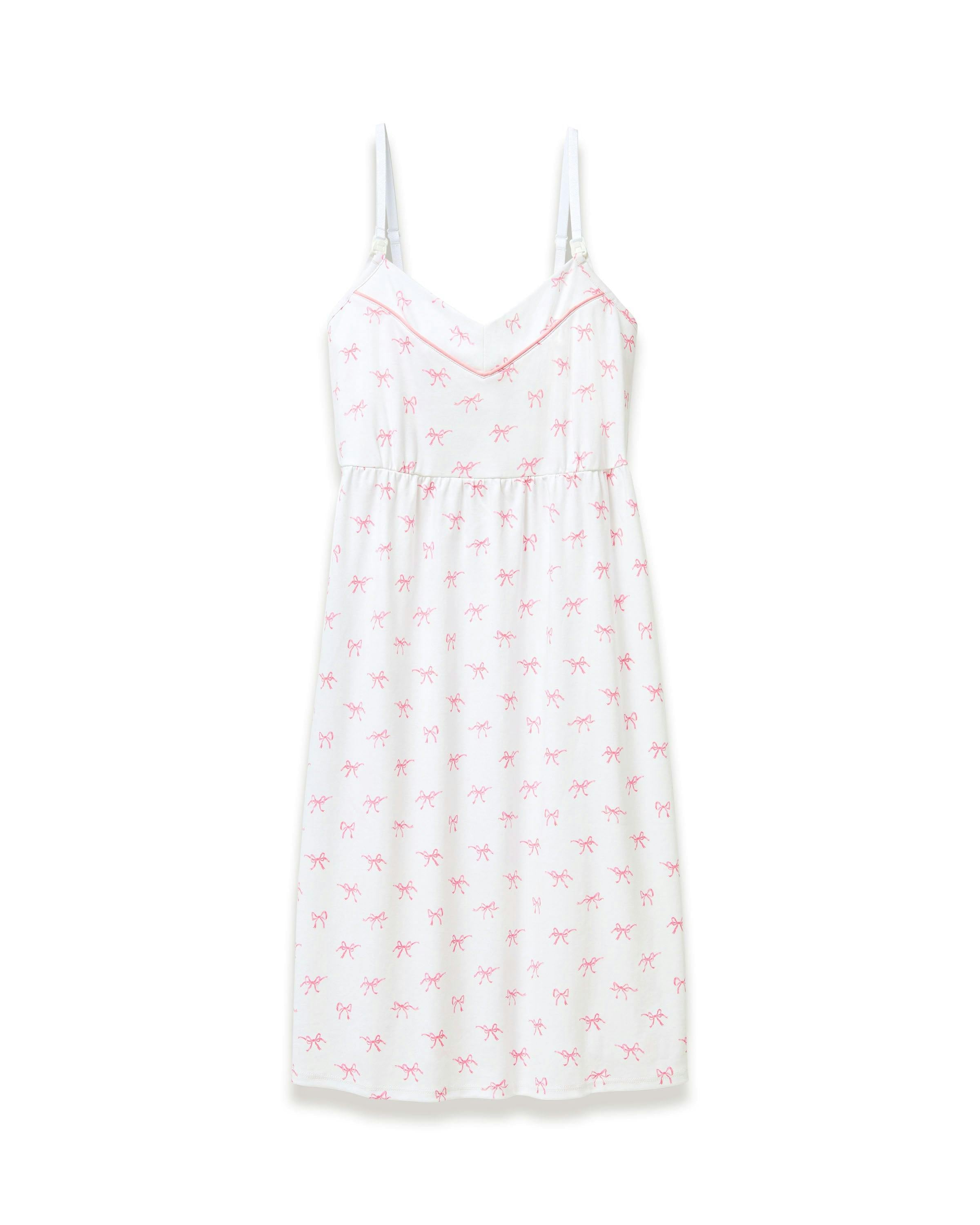 Women's Pima Maternity Nightgown in Blushing Bows