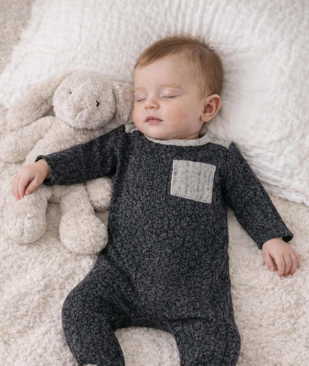 Marled Knit Footie