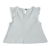 Organic Ruffle Top & Shorts Set - Fog