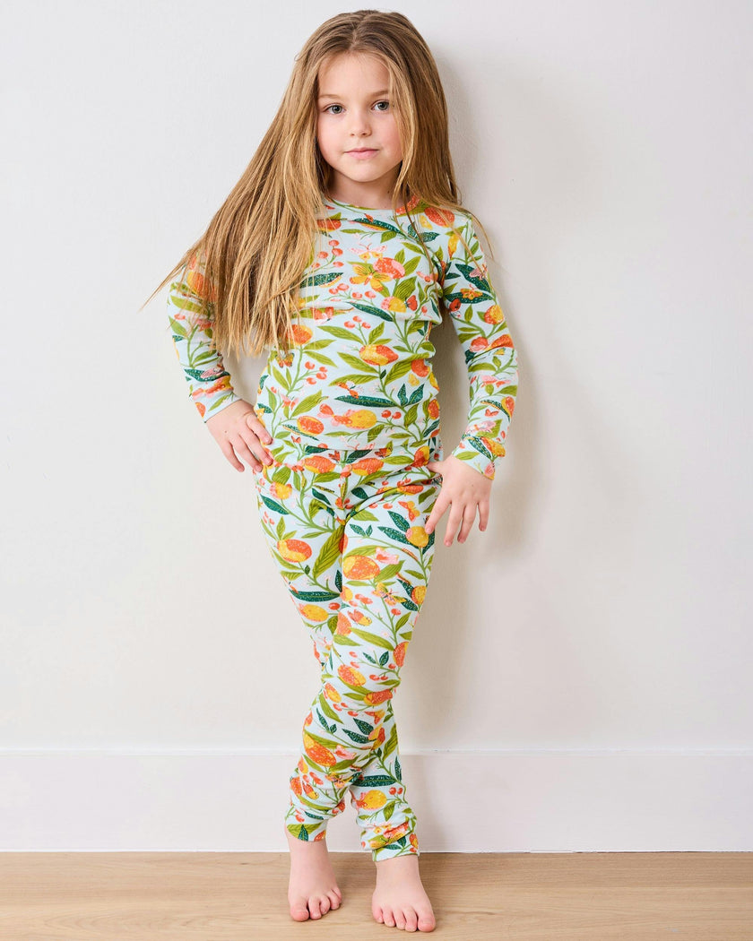 Butterfly Grove - Kids PJ Set - Soft Blue