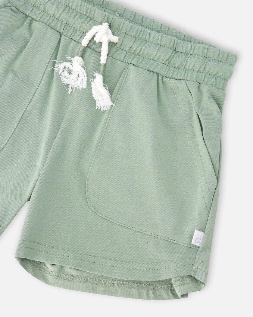 Organic Cotton Jersey Shorts Sage Green