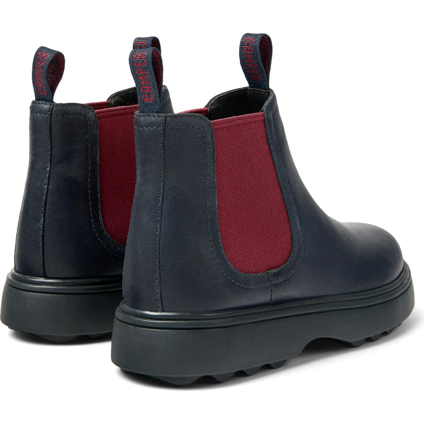 Kids Norte Leather Lace-Up Boots, Navy