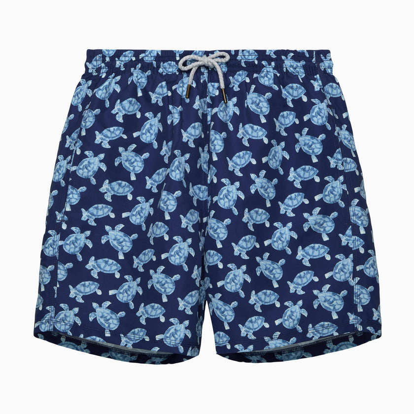 Mens Daddy & Me Swimshorts in Navy Turtle
