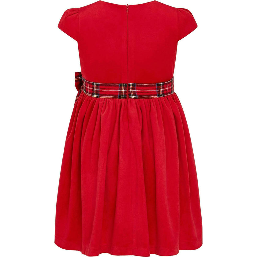 Ailsa Velvet Plaid Bow Occasion Party Dress