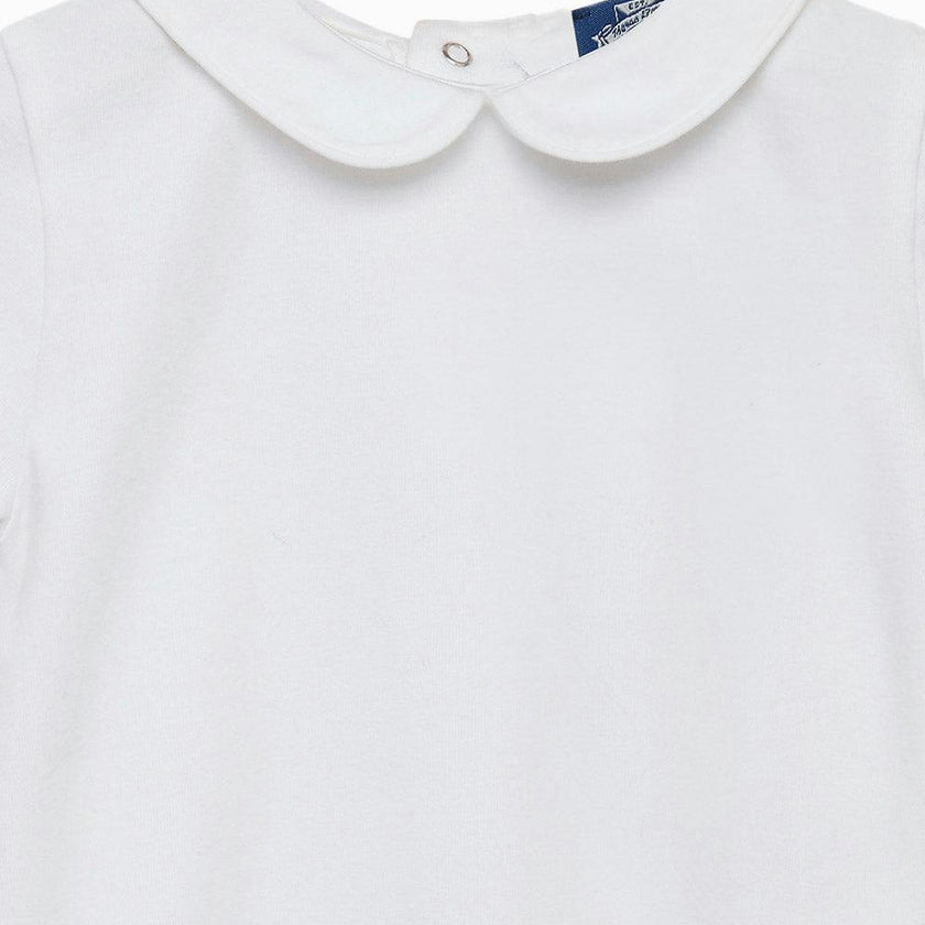 Baby Short-Sleeved Milo Piped Bodysuit in White