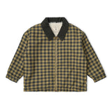 Organic Corduroy Collar Twill Jacket - Olive Gingham