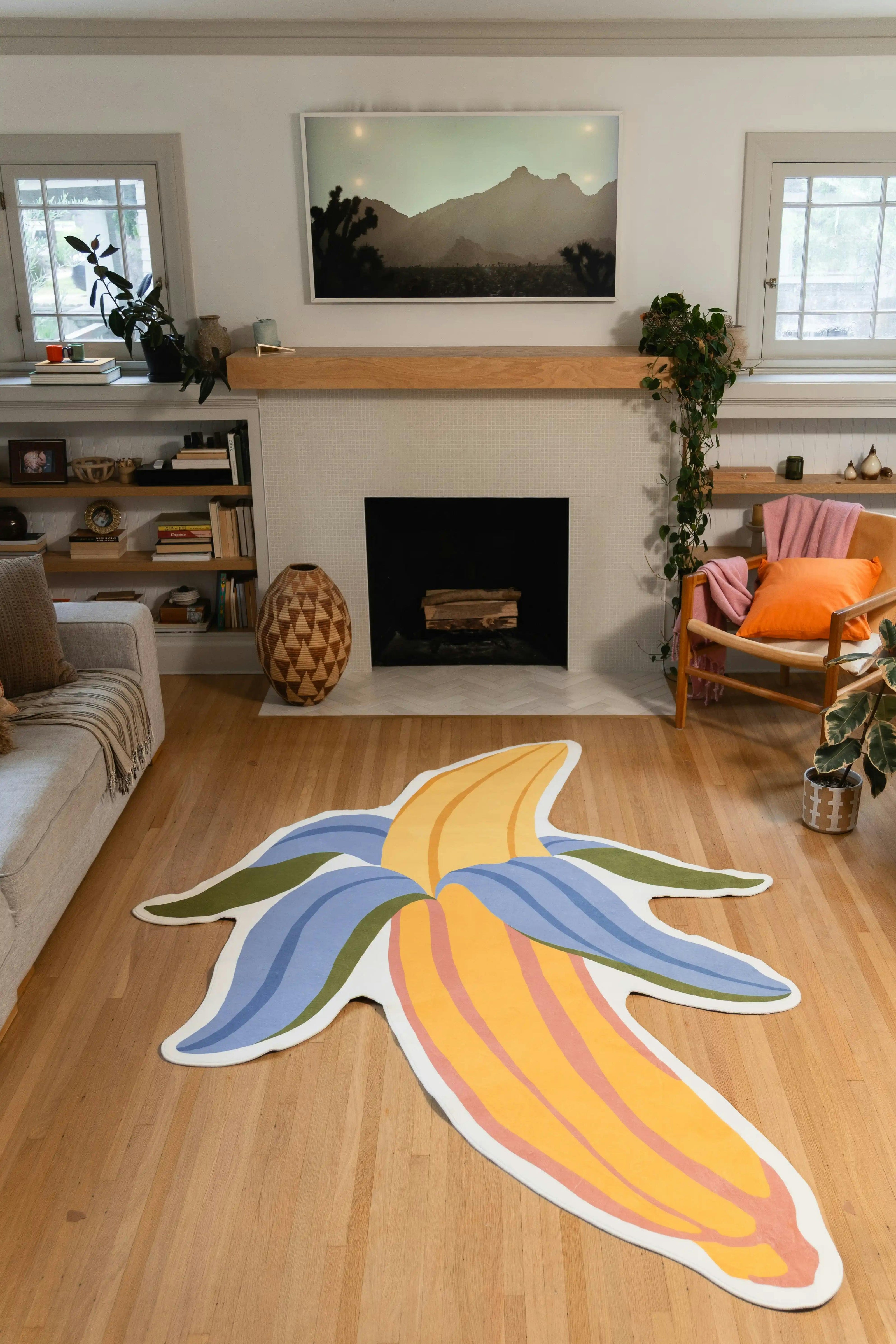 Yellow Irregular Banana Rug by Maayan Alper-Swan