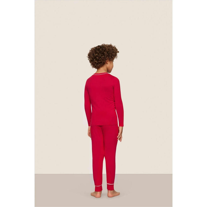 Kids TENCEL Modal Unisex Long PJ Set, Red