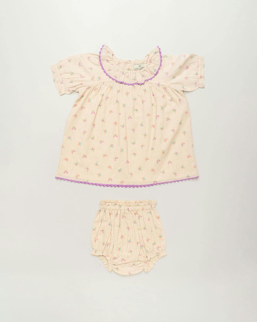 Baby Bella Dress with Bloomer - Butterfly print