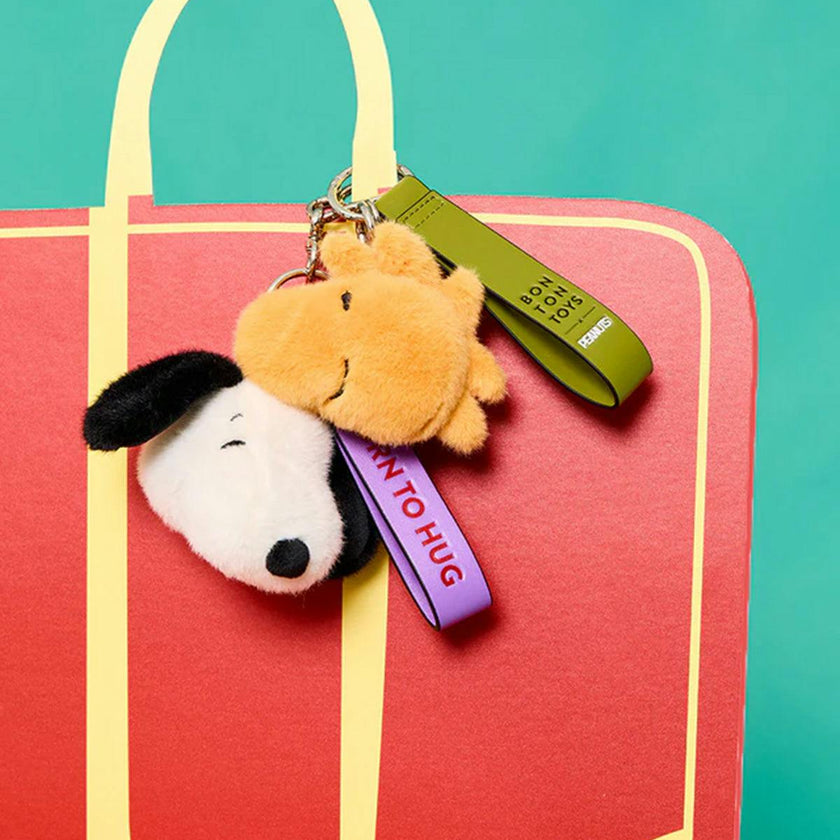 Bag Charm Plush PEANUTS WOODSTOCK FUZZY ECO Yellow 3.5"