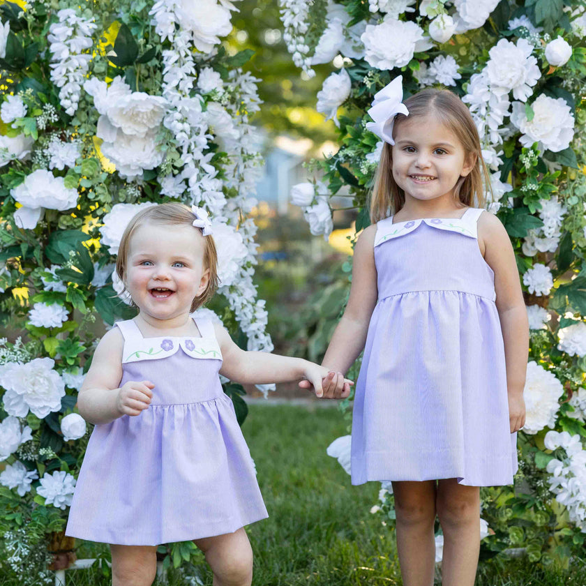 Pincord Dress with Flowers