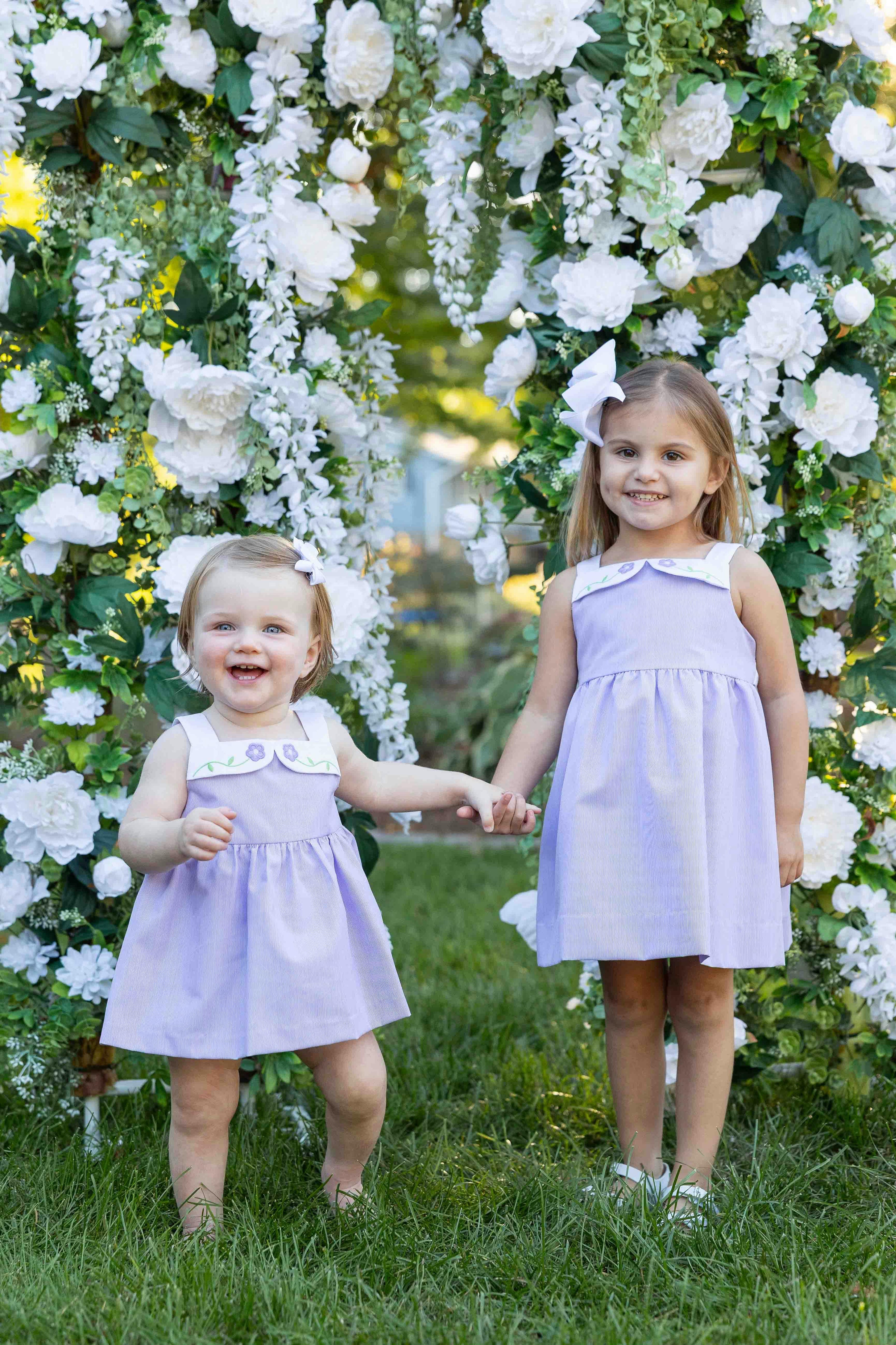 Pincord Dress with Flowers