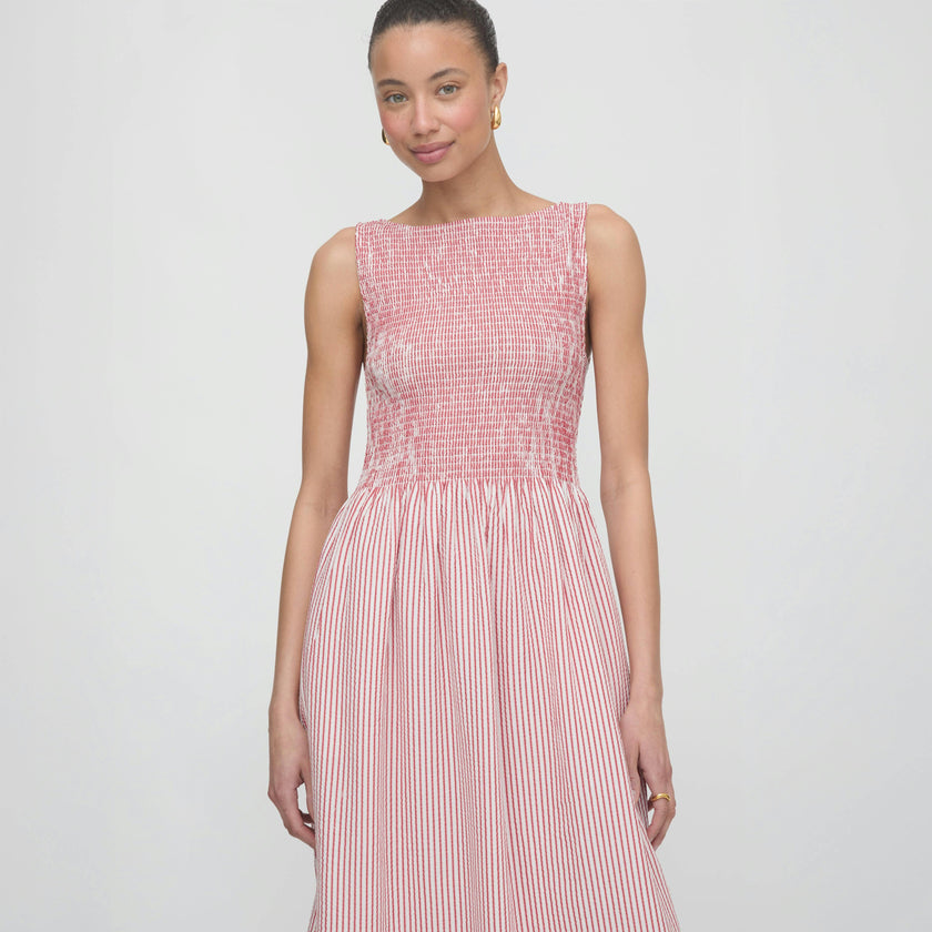 The Cosima Nap Dress - Red Ticking Stripe