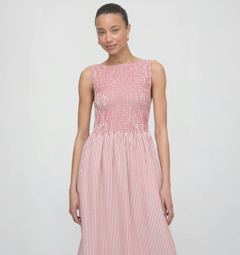 The Cosima Nap Dress - Red Ticking Stripe