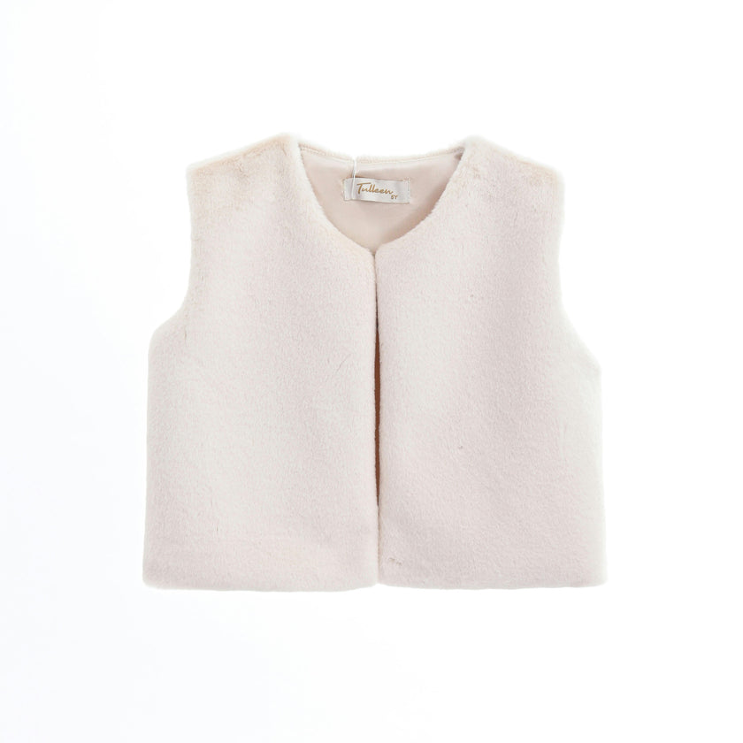 Ivory Plush Fur Vest