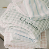 Picnic Gingham Children's Hooded Towel - Green