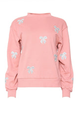 Micah Crew Neck Sweatshirt in Pink & Bows