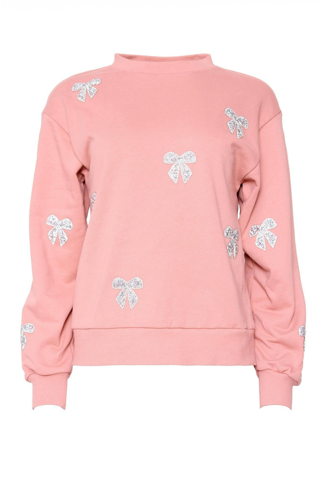 Micah Crew Neck Sweatshirt in Pink & Bows