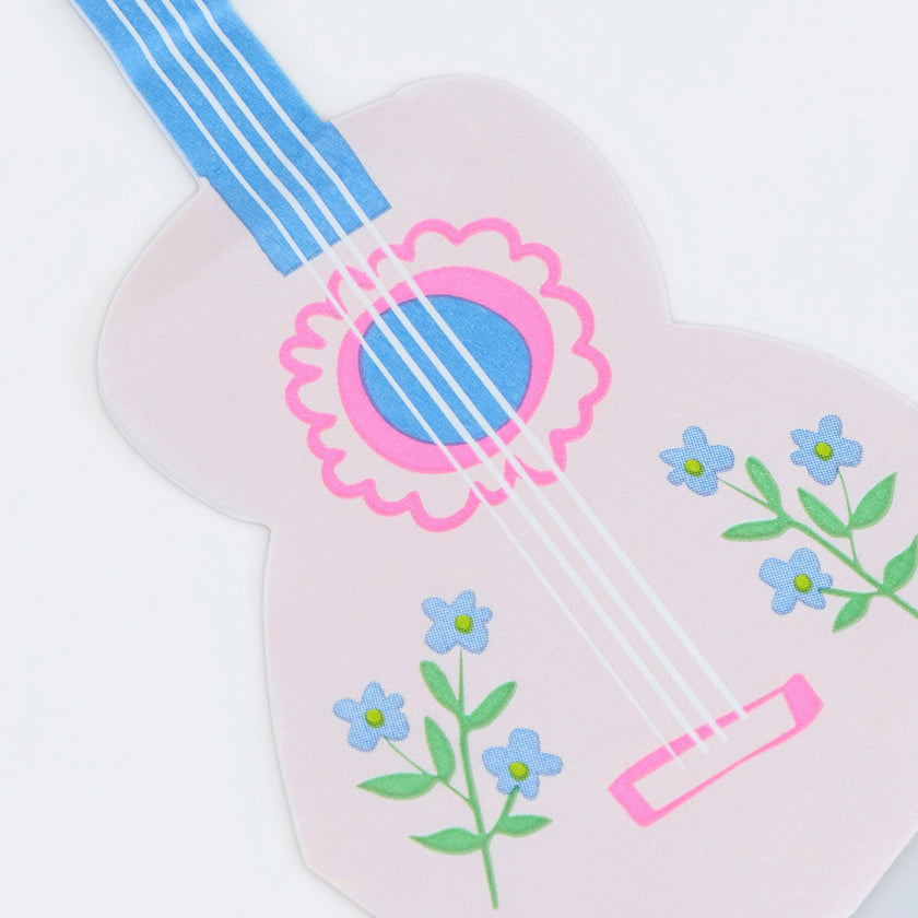 Pink Guitar Shaped Napkins