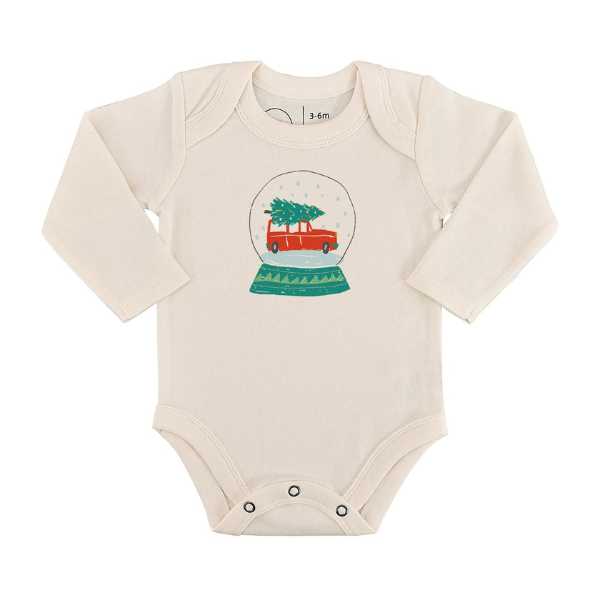 long sleeve graphic bodysuit | snow globe