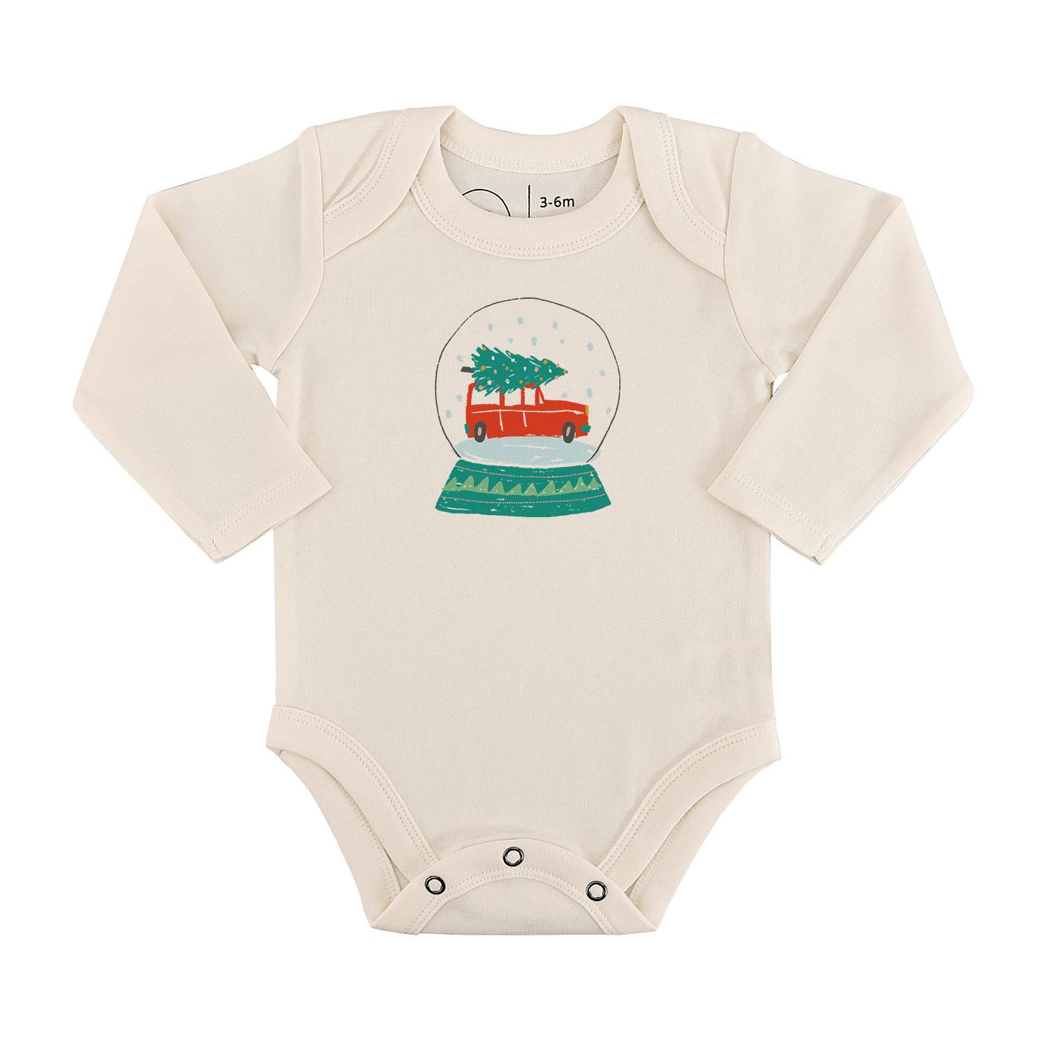 long sleeve graphic bodysuit | snow globe