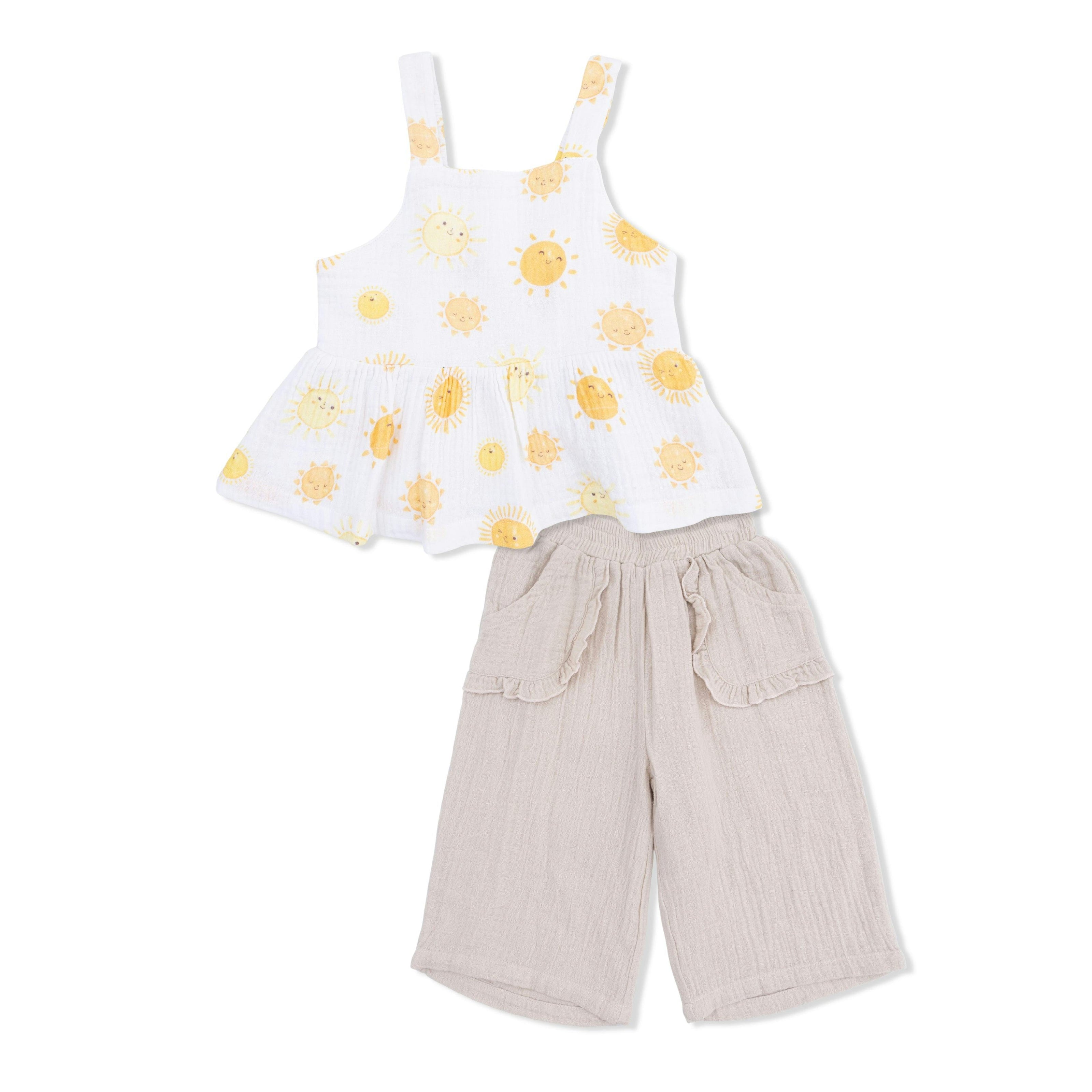 Happy Suns - Peplum Tank with Wide Leg Pant