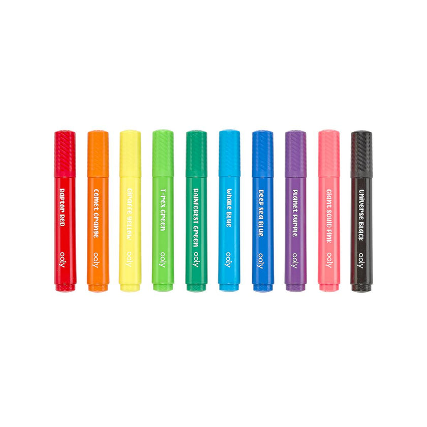 Big Bright Brush Markers - Easy Grip - Set of 10