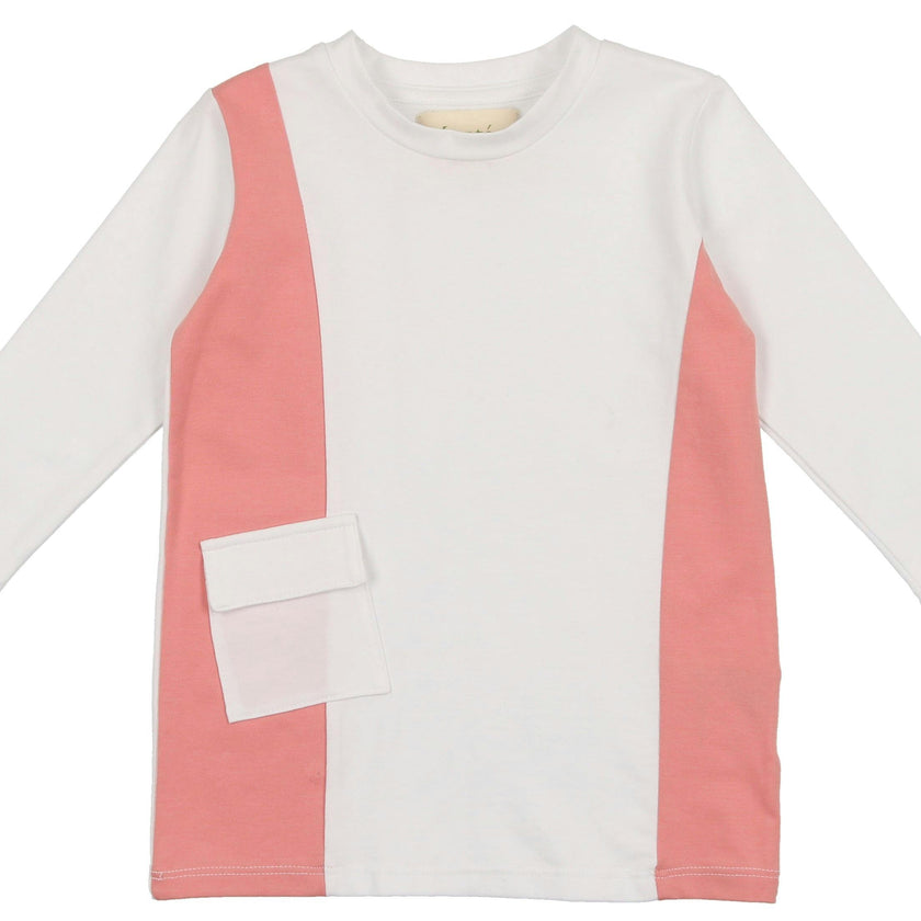 Colorblock Pocket 3-Quarter Sleeves Tee