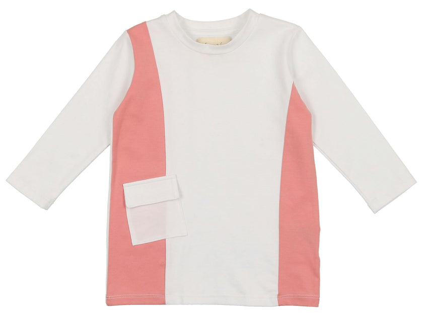 Colorblock Pocket 3-Quarter Sleeves Tee
