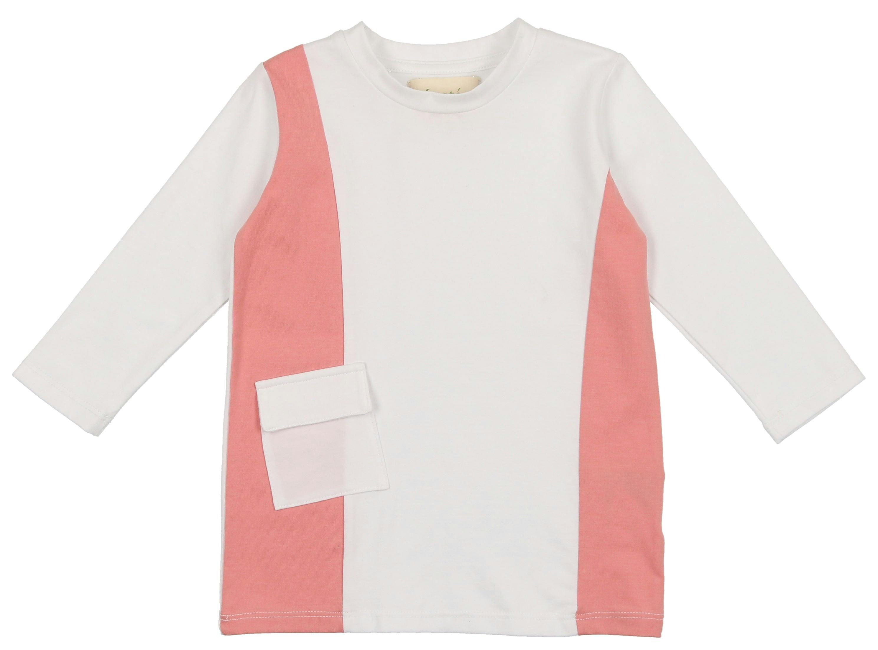 Colorblock Pocket 3-Quarter Sleeves Tee