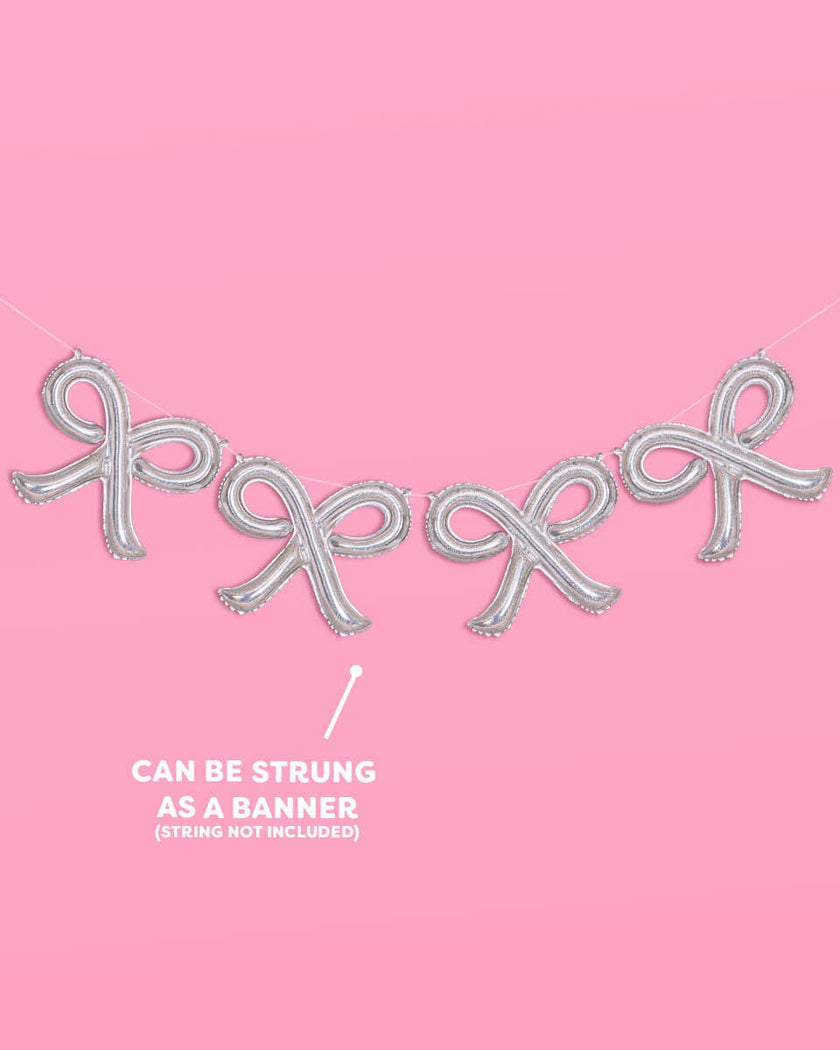 Shimmer Bow Balloons - 4 iridescent balloons
